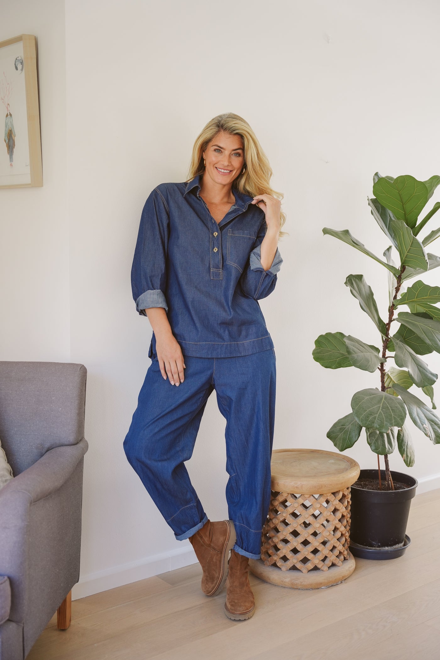 Jo Denim Barrel Pants
