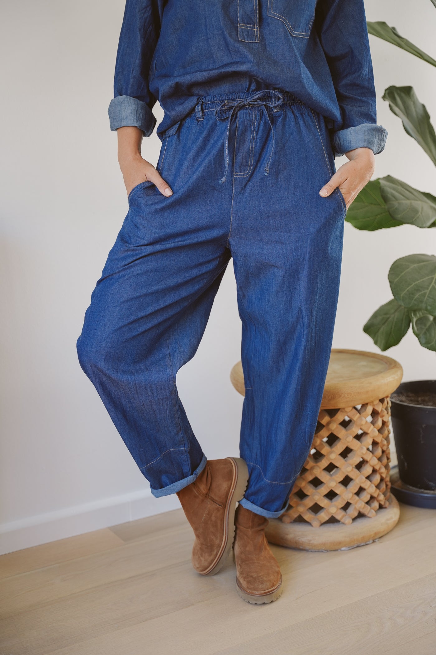Jo Denim Barrel Pants