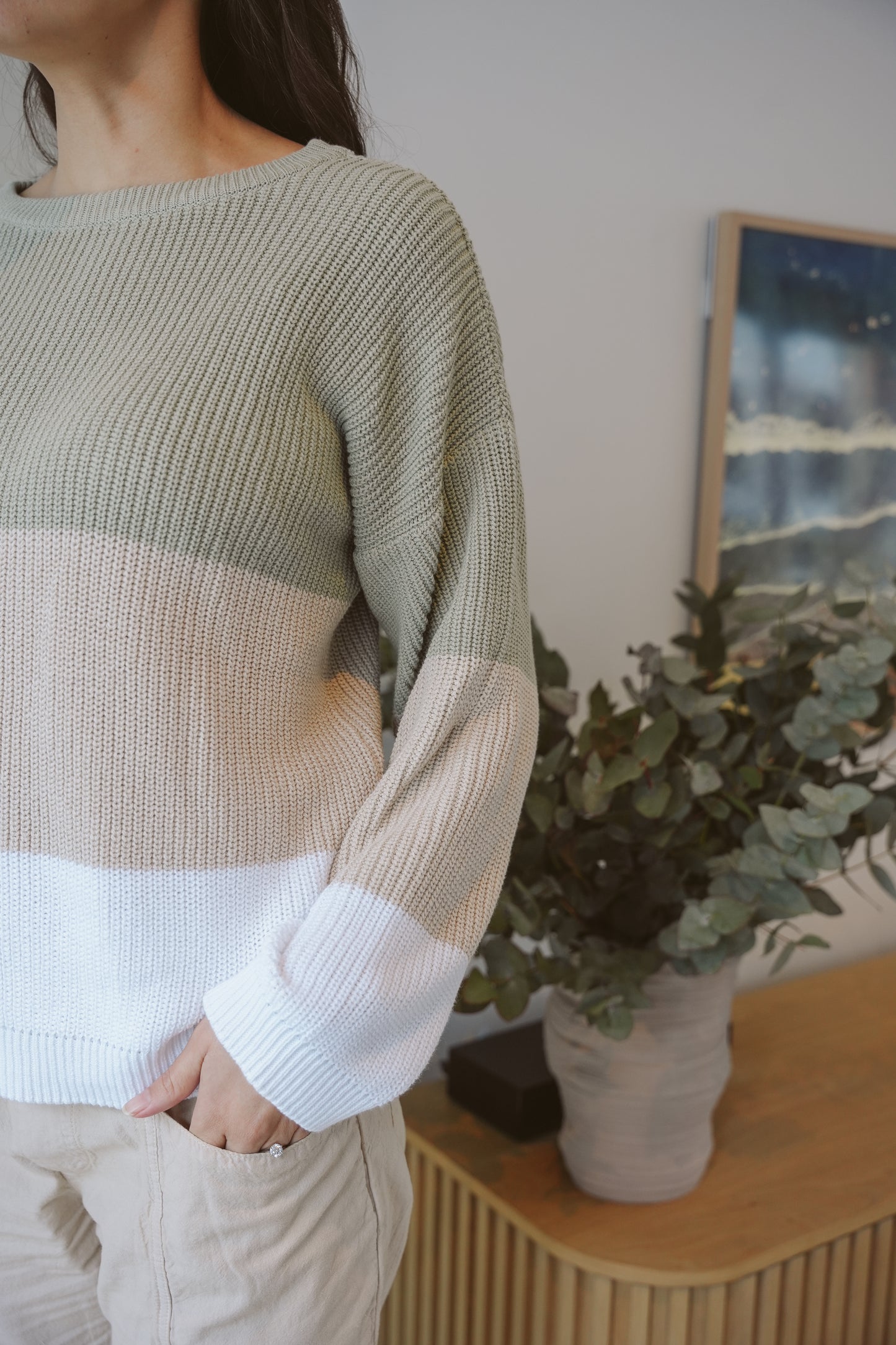 Azalea Cotton Stripe Boxy Knit