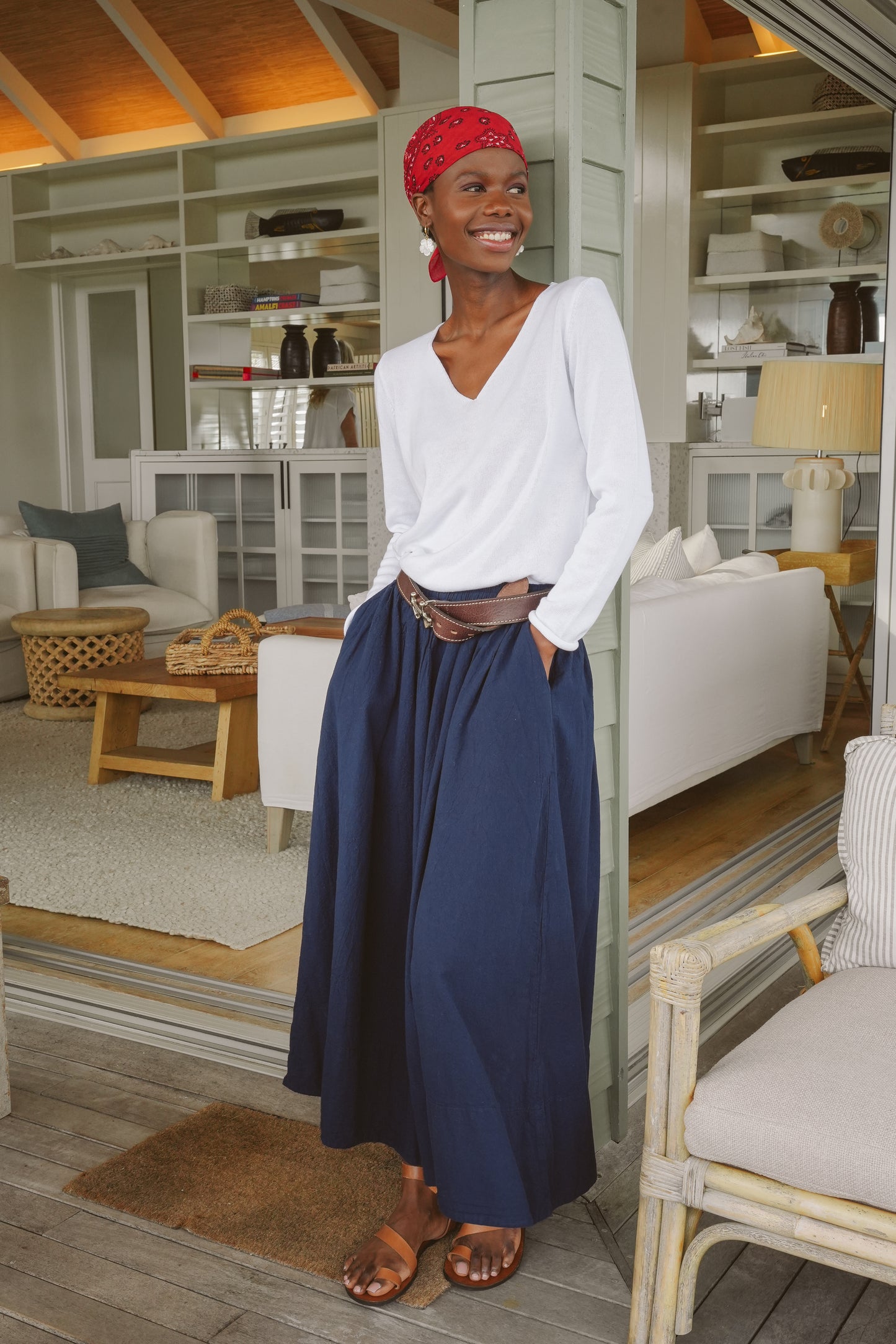 Justine Cotton V-Neck Knit