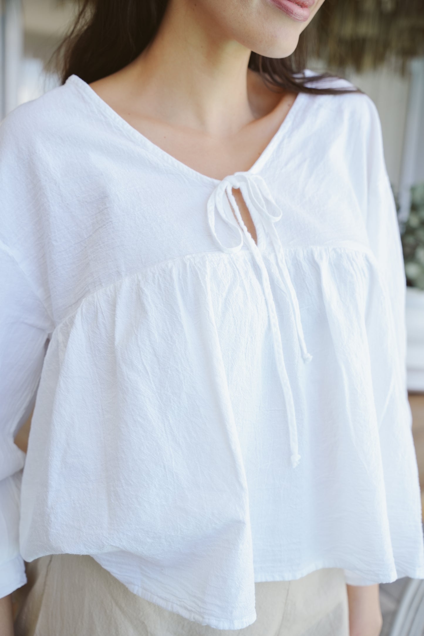 Daisy Cotton Puff Sleeve Top