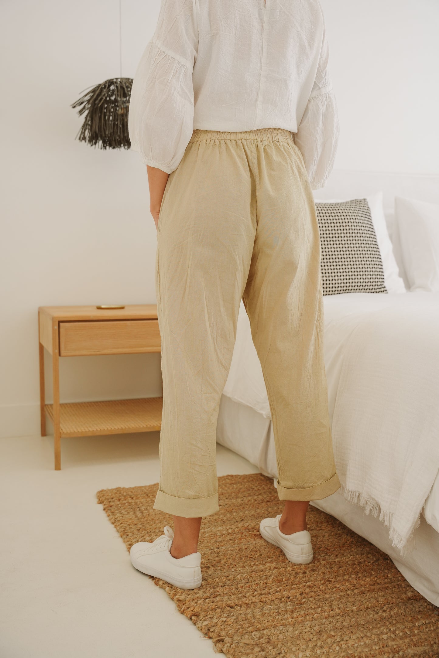 Heather Cotton Wrap Pants
