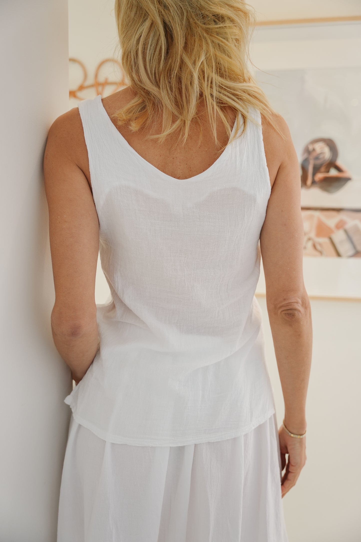 Gardenia Cotton Sleeveless Top