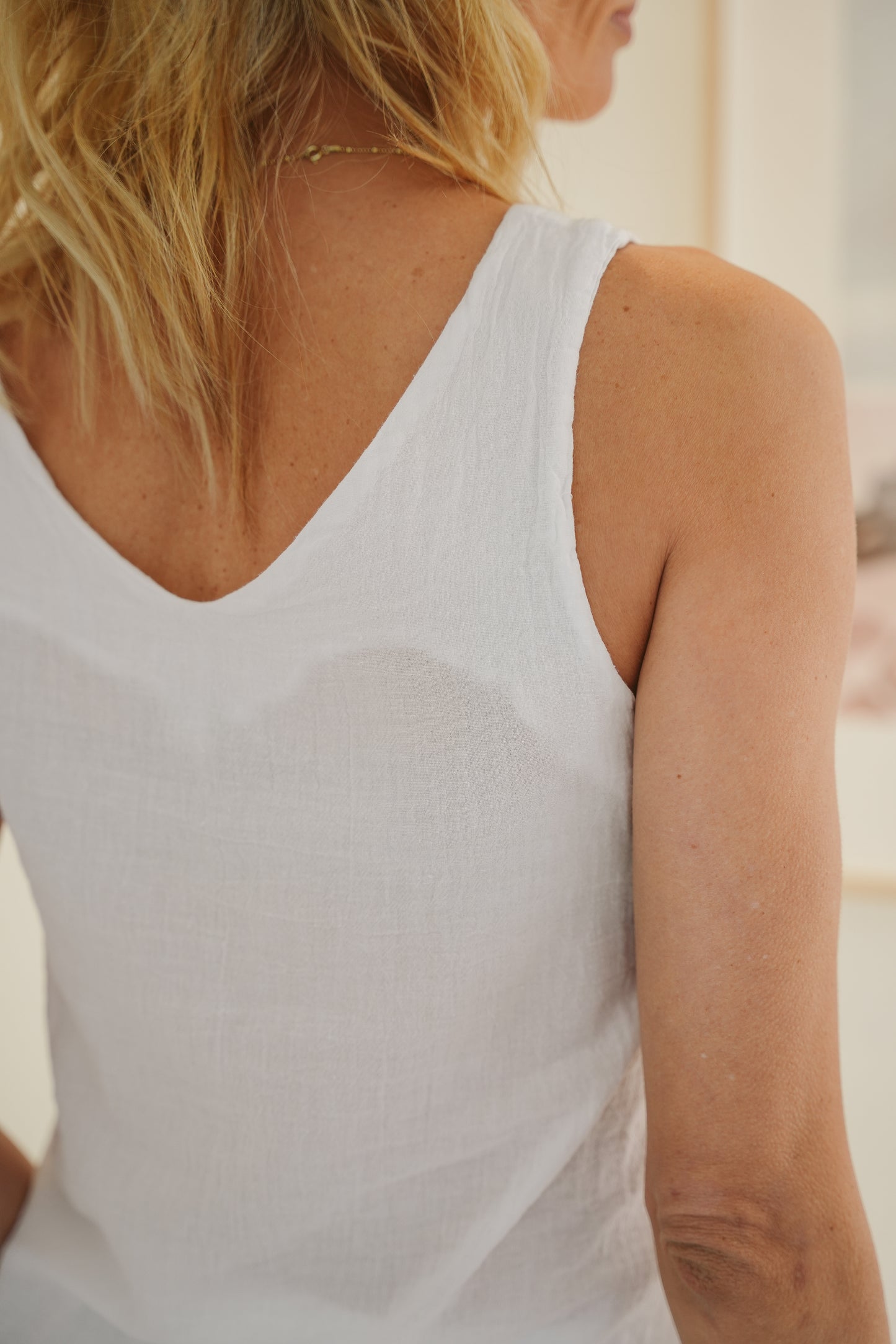 Gardenia Cotton Sleeveless Top