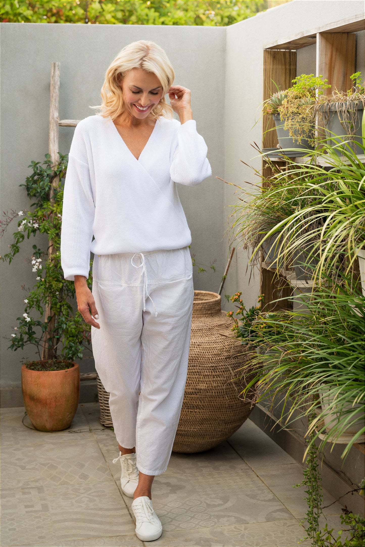 Savannah Cotton Crossover Knit