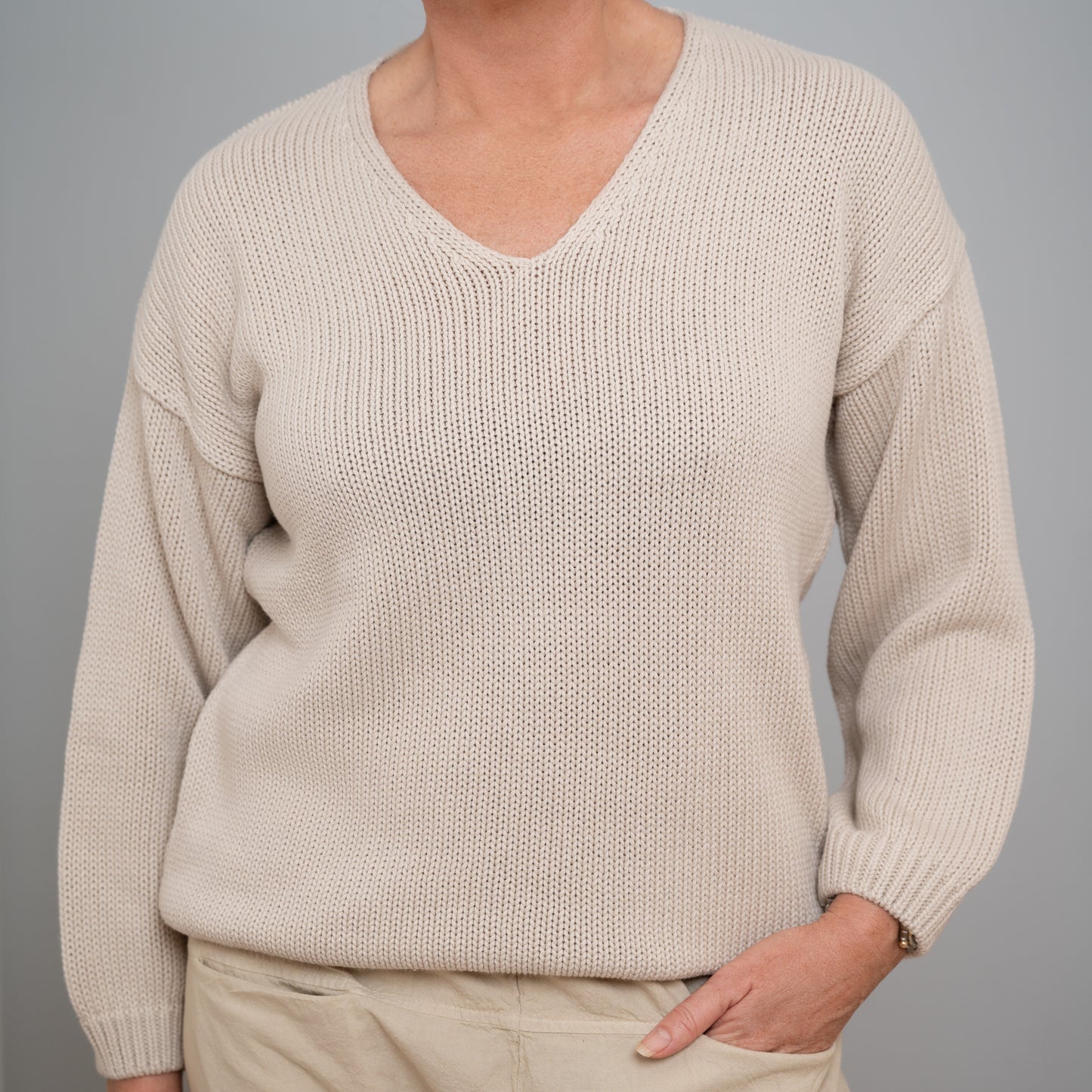 Daffodil Cotton V-Neck Knit