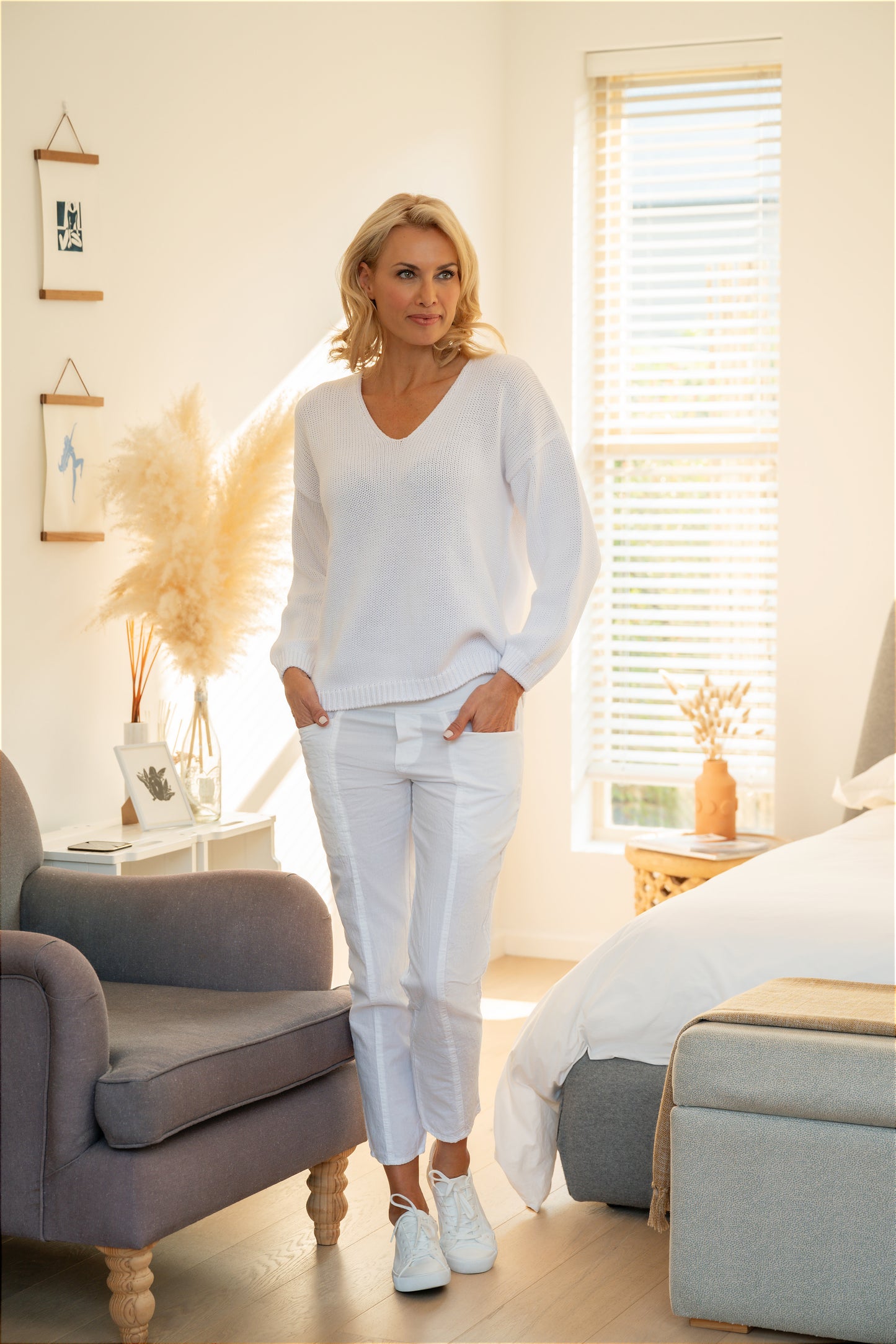 Daffodil Cotton V-Neck Knit