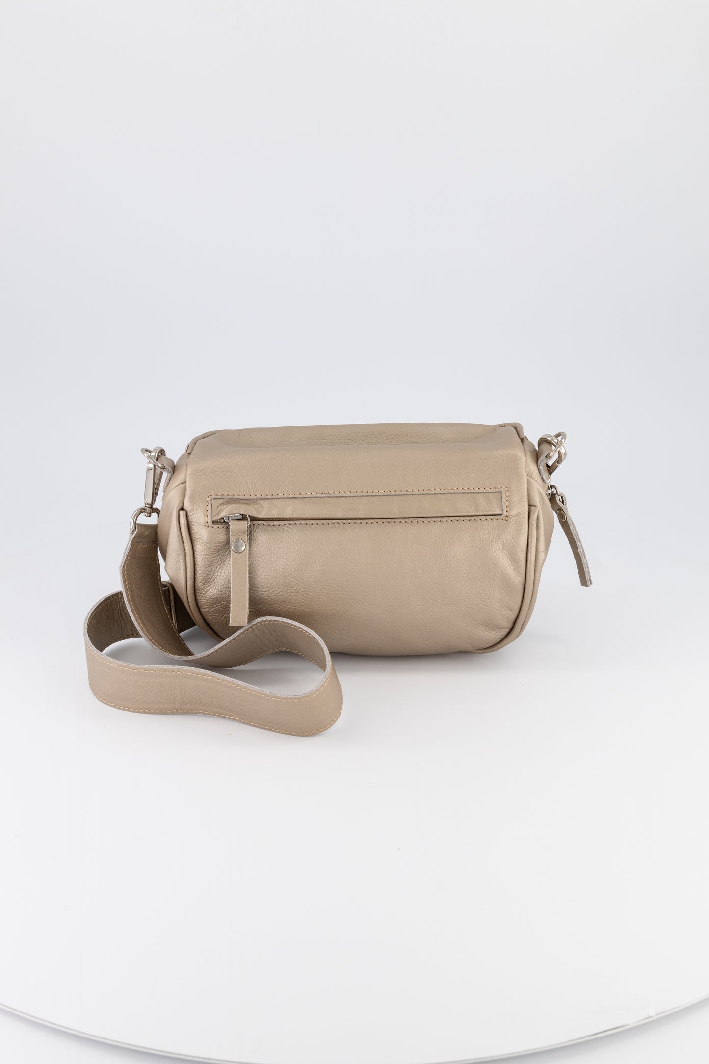 Kelly Leather Crossbody Moon Bag