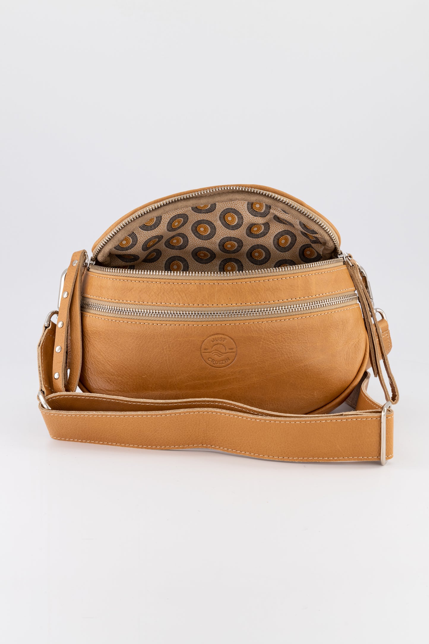 Kelly Leather Crossbody Moon Bag