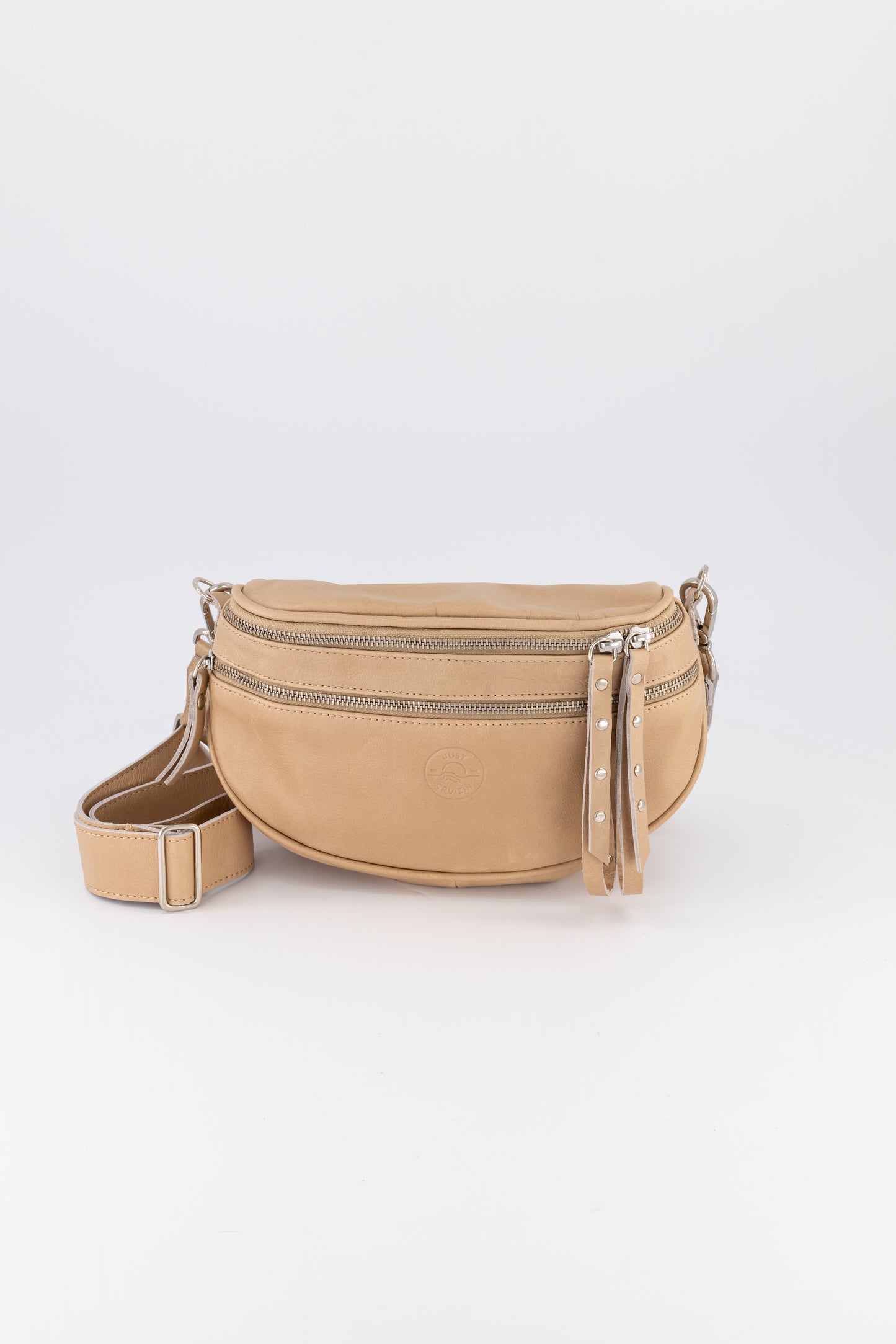 Kelly Leather Crossbody Moon Bag