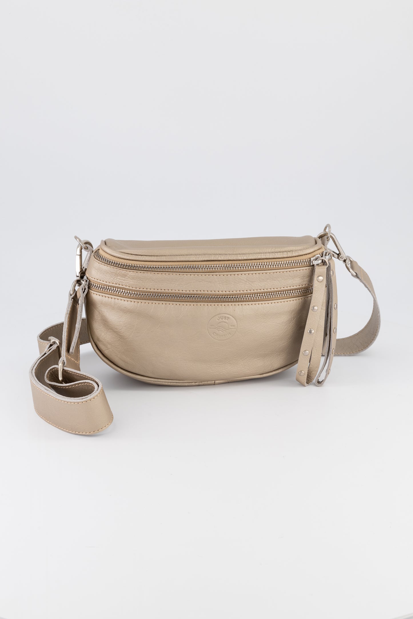 Kelly Leather Crossbody Moon Bag