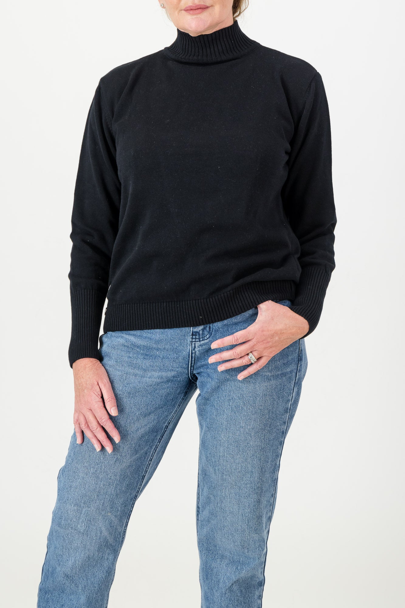Thyme Cotton Mock-Neck Knit