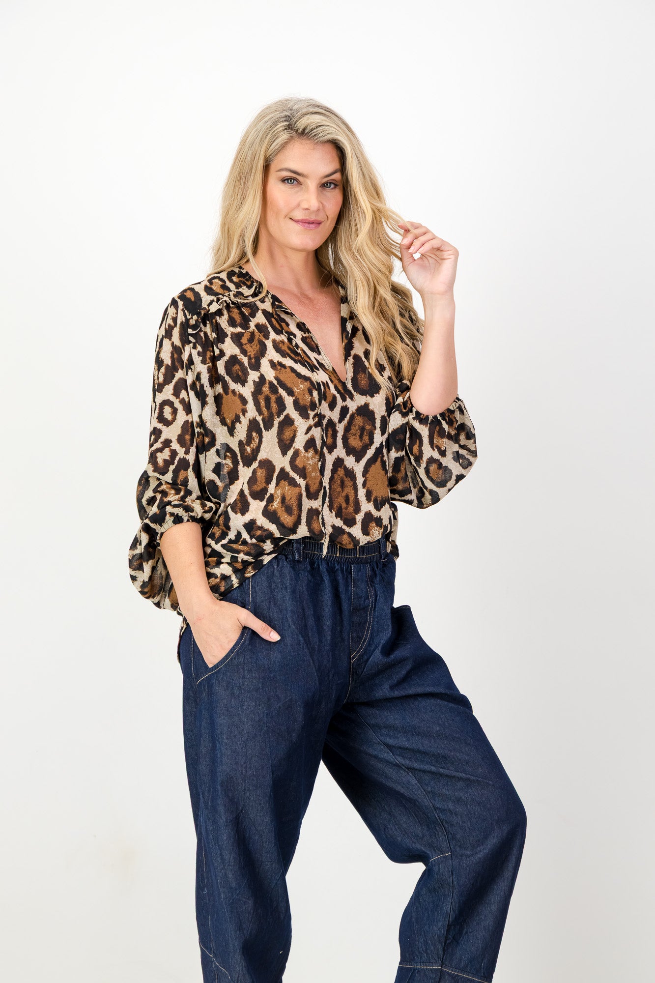 Sierra Cheetah Boho Blouse