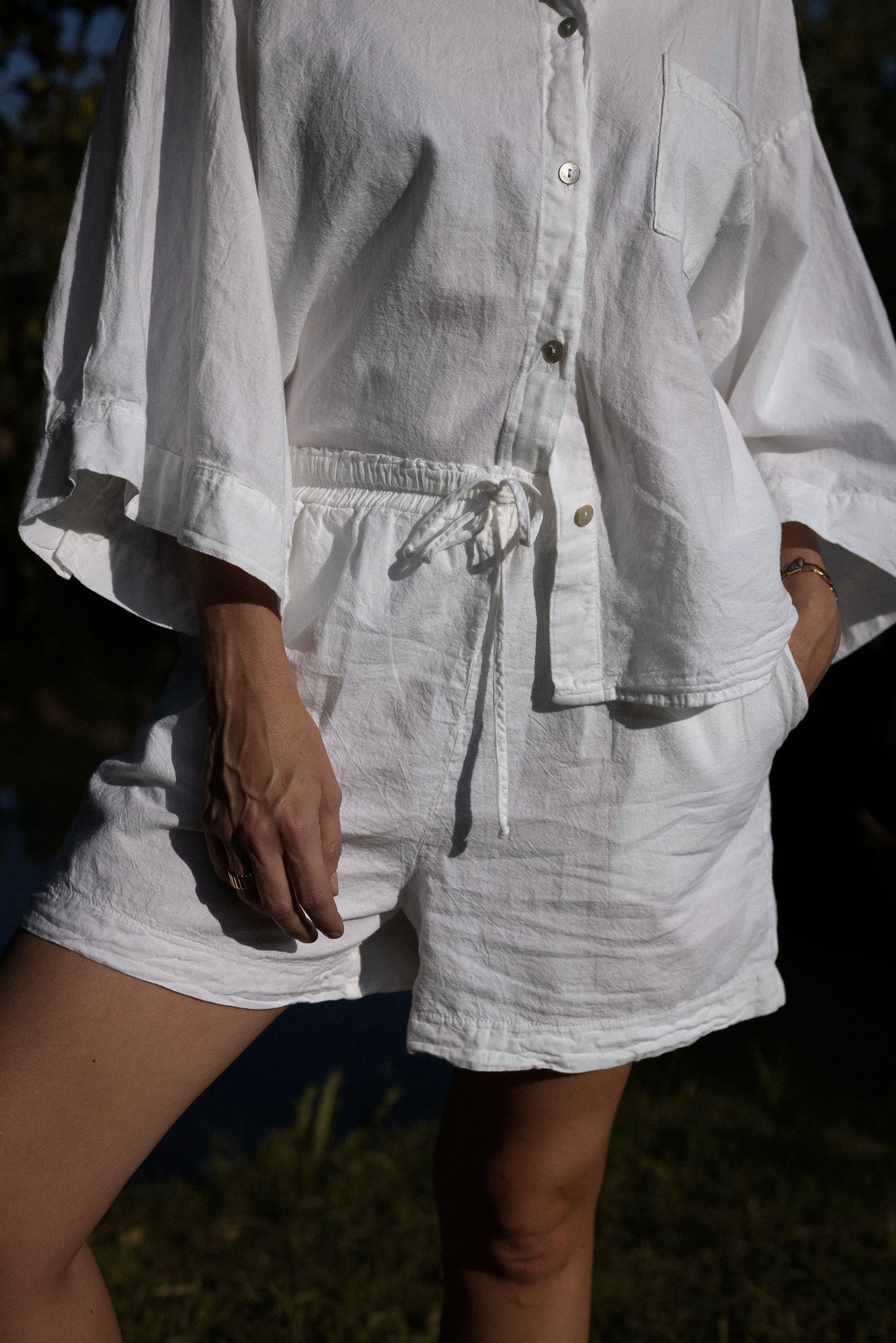 Misha Cotton Drawstring Shorts