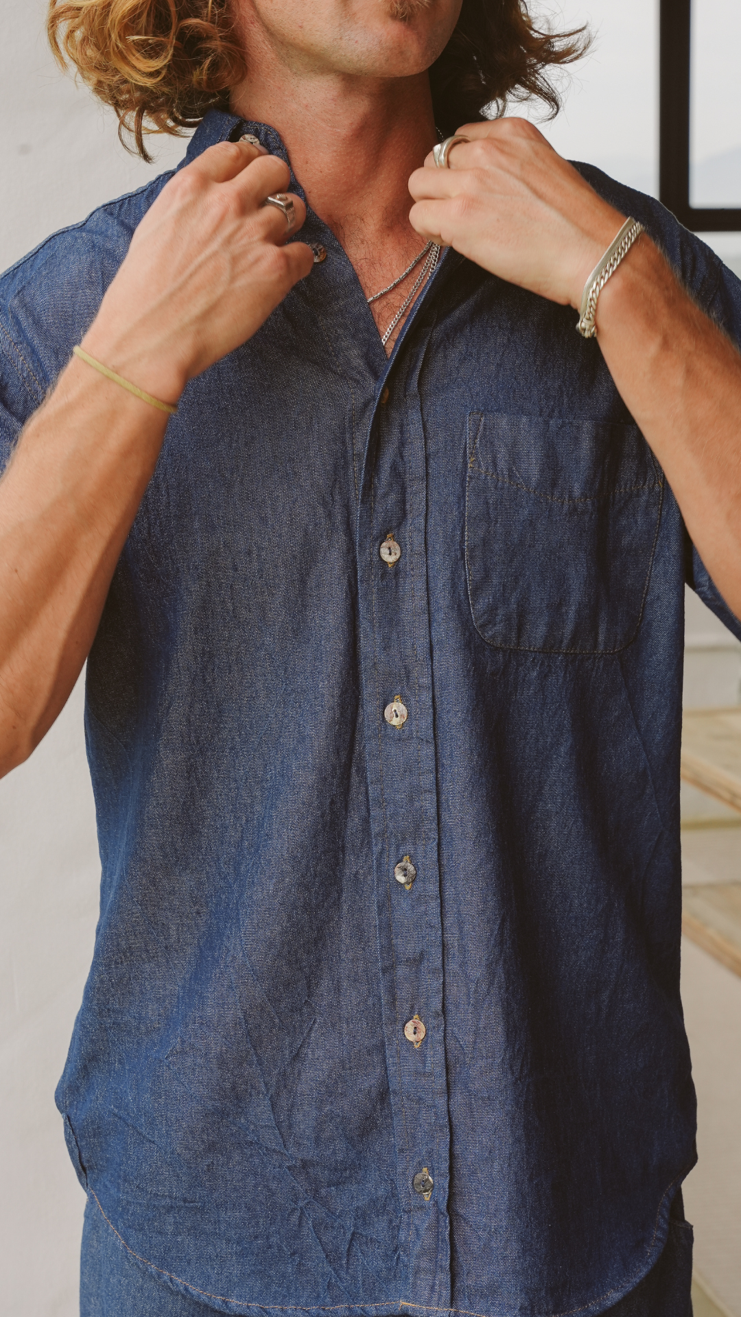 Ethan Short Sleeve Denim Shirt
