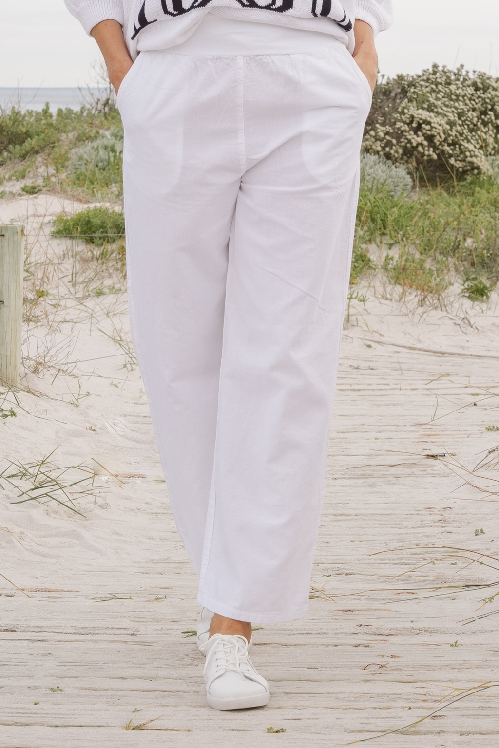 Kalani Cotton Straight-Leg Pants