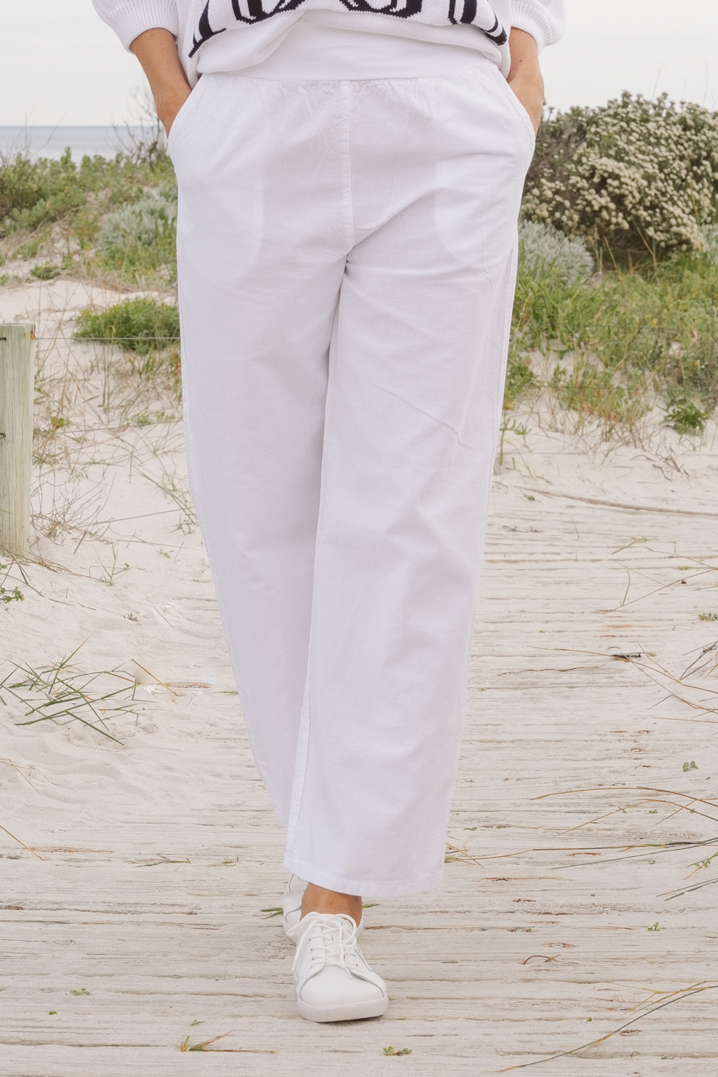 Kalani Cotton Straight-Leg Pants