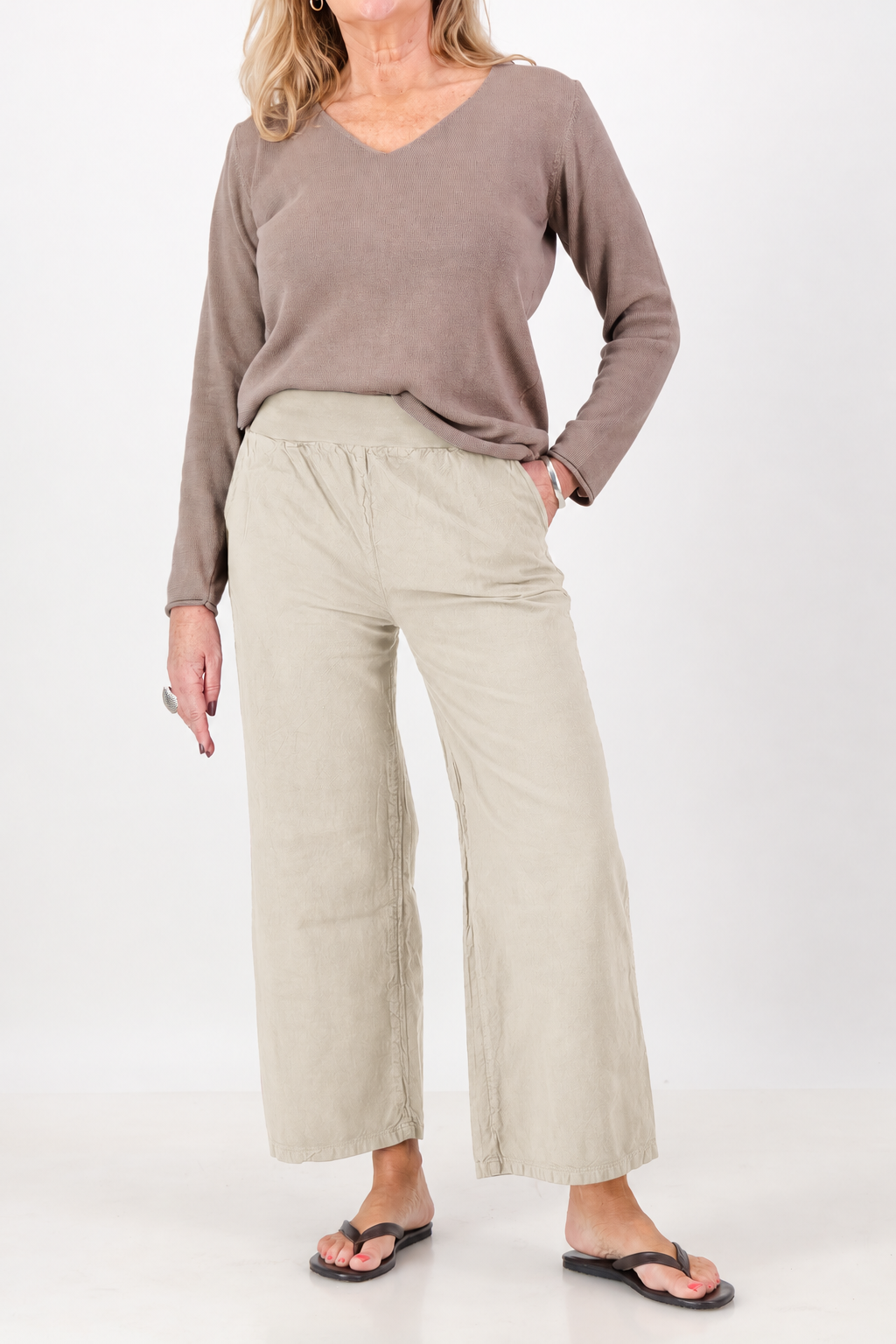Kalani Cotton Straight-Leg Pants