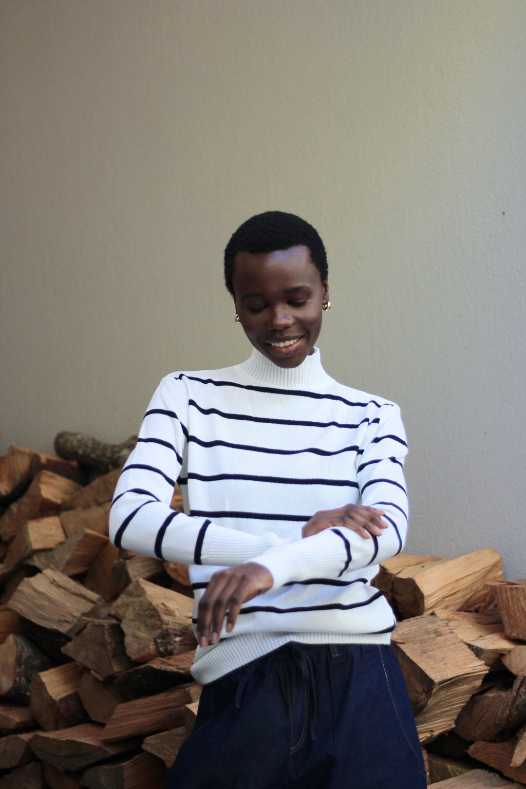 Thyme Cotton Mock-Neck Knit