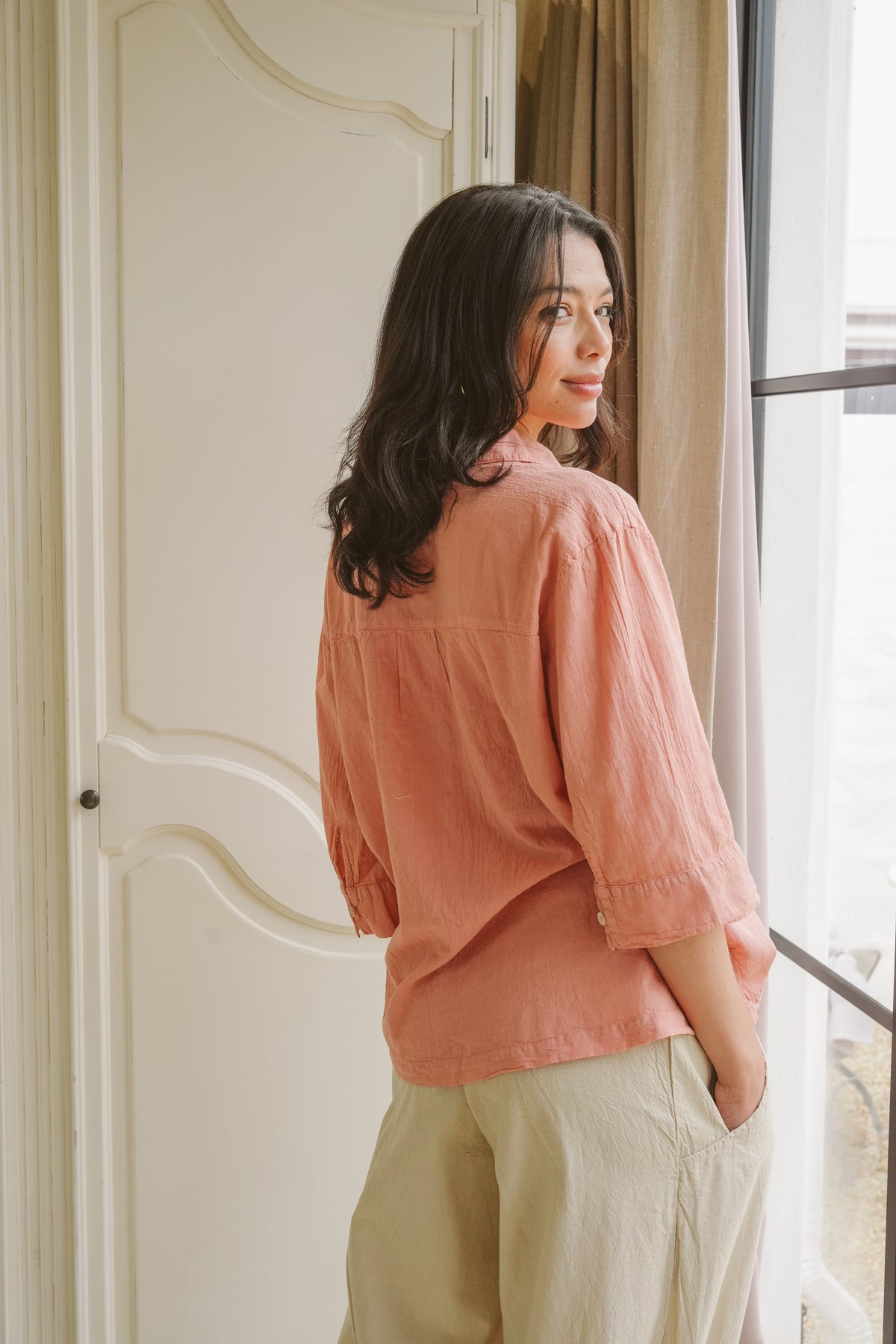 Azure Cotton Bib Shirt