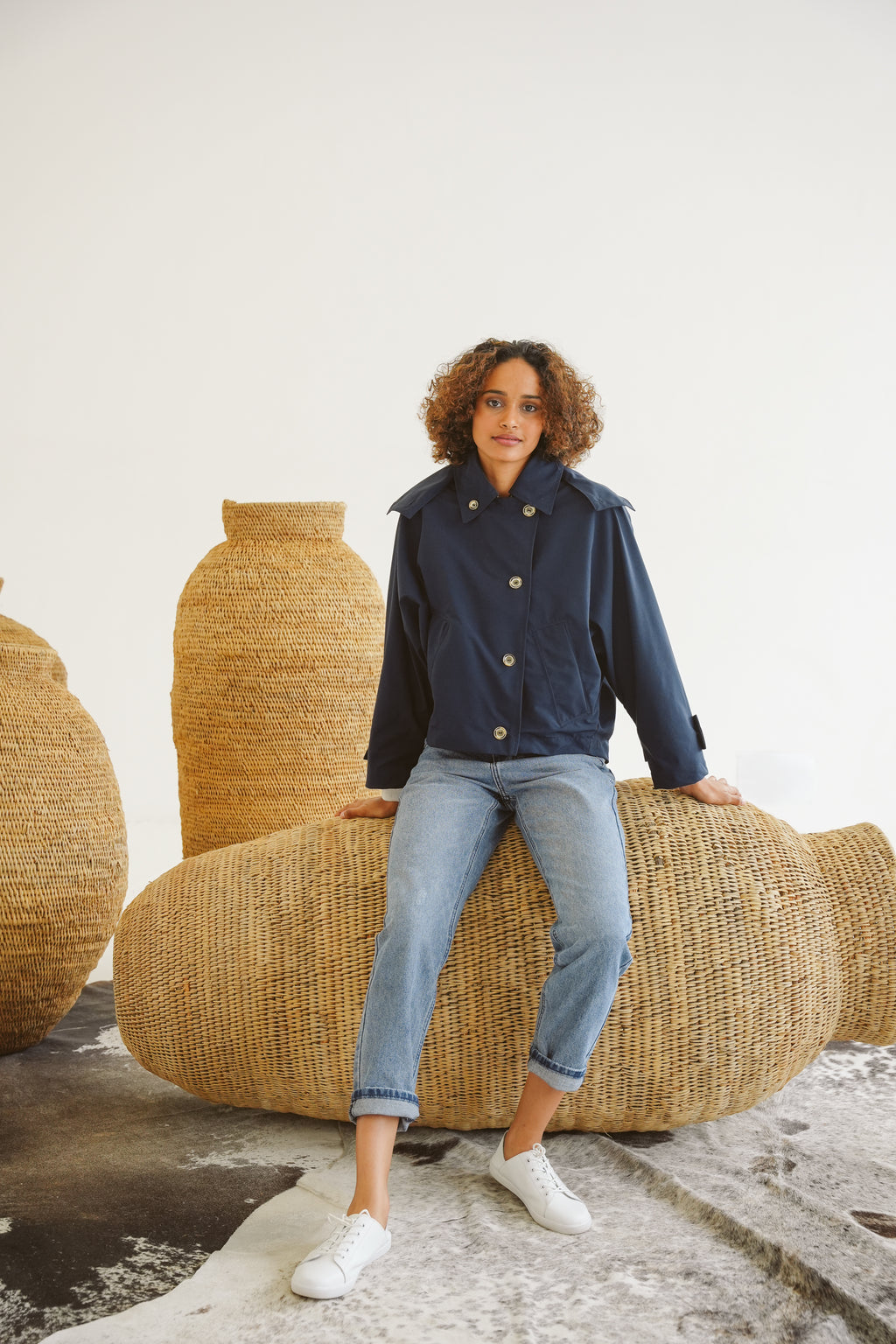 Nia Cotton-Blend Batwing Jacket