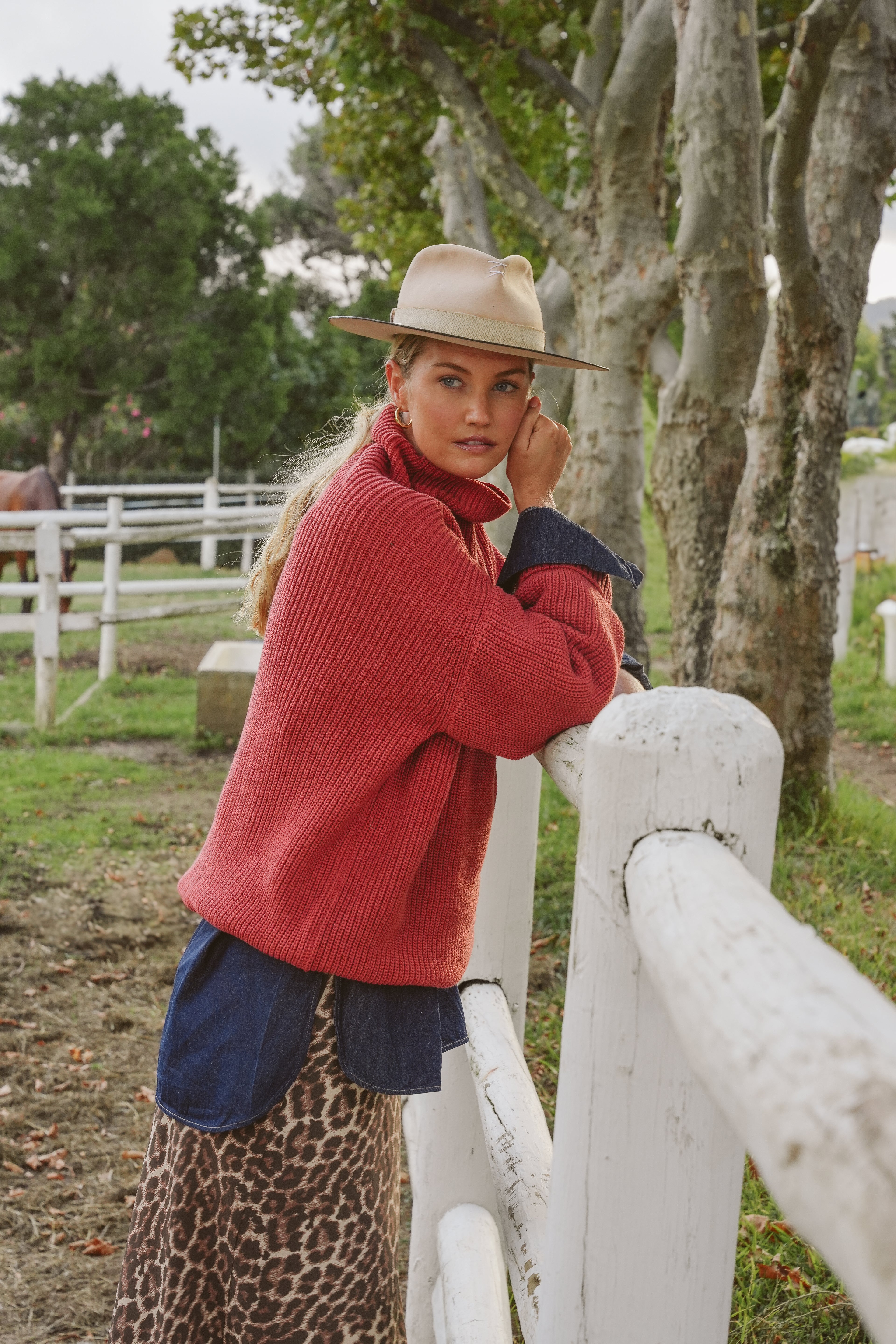Paige Cotton Mock-neck Knit