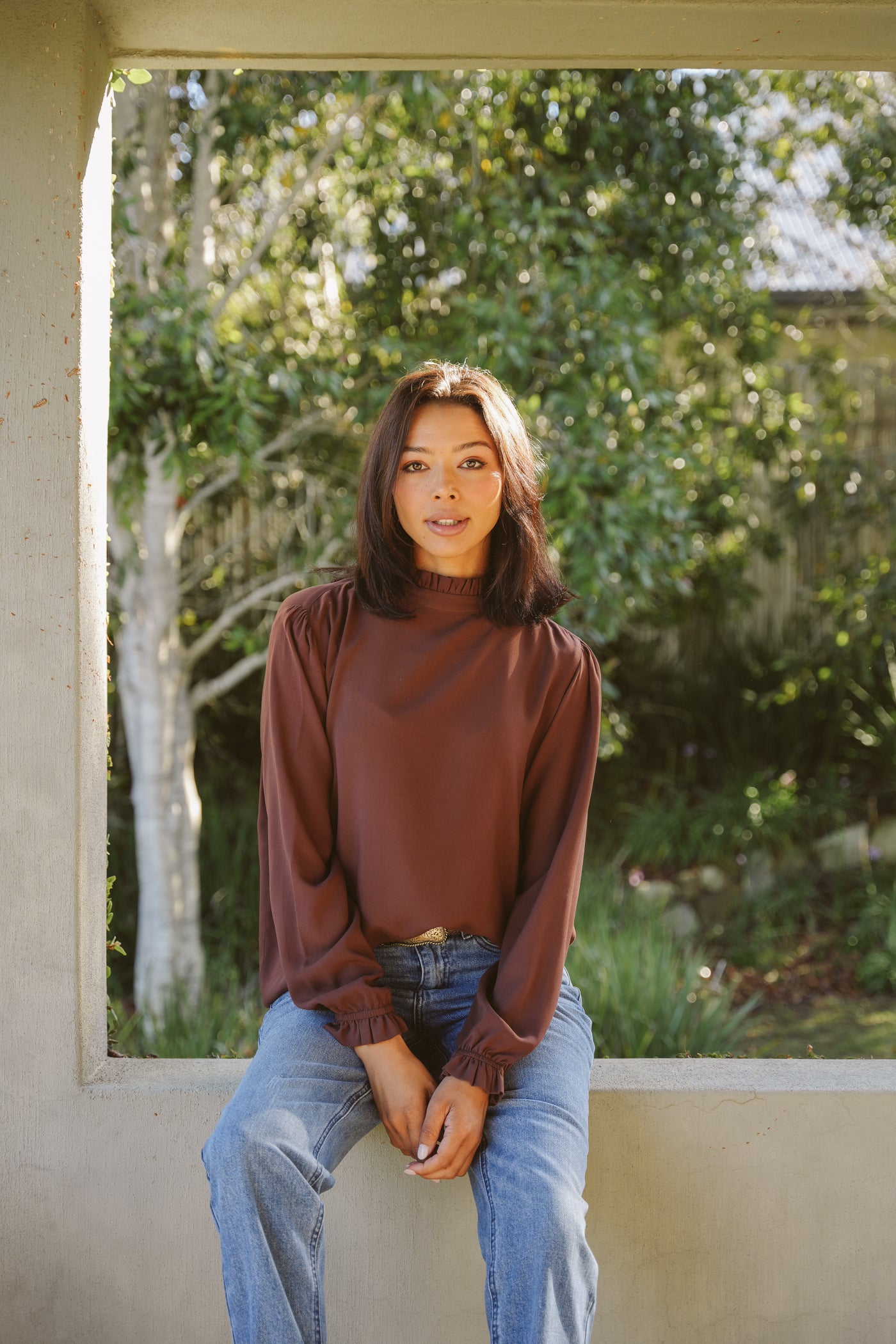 Betty Rayon Frilly Top