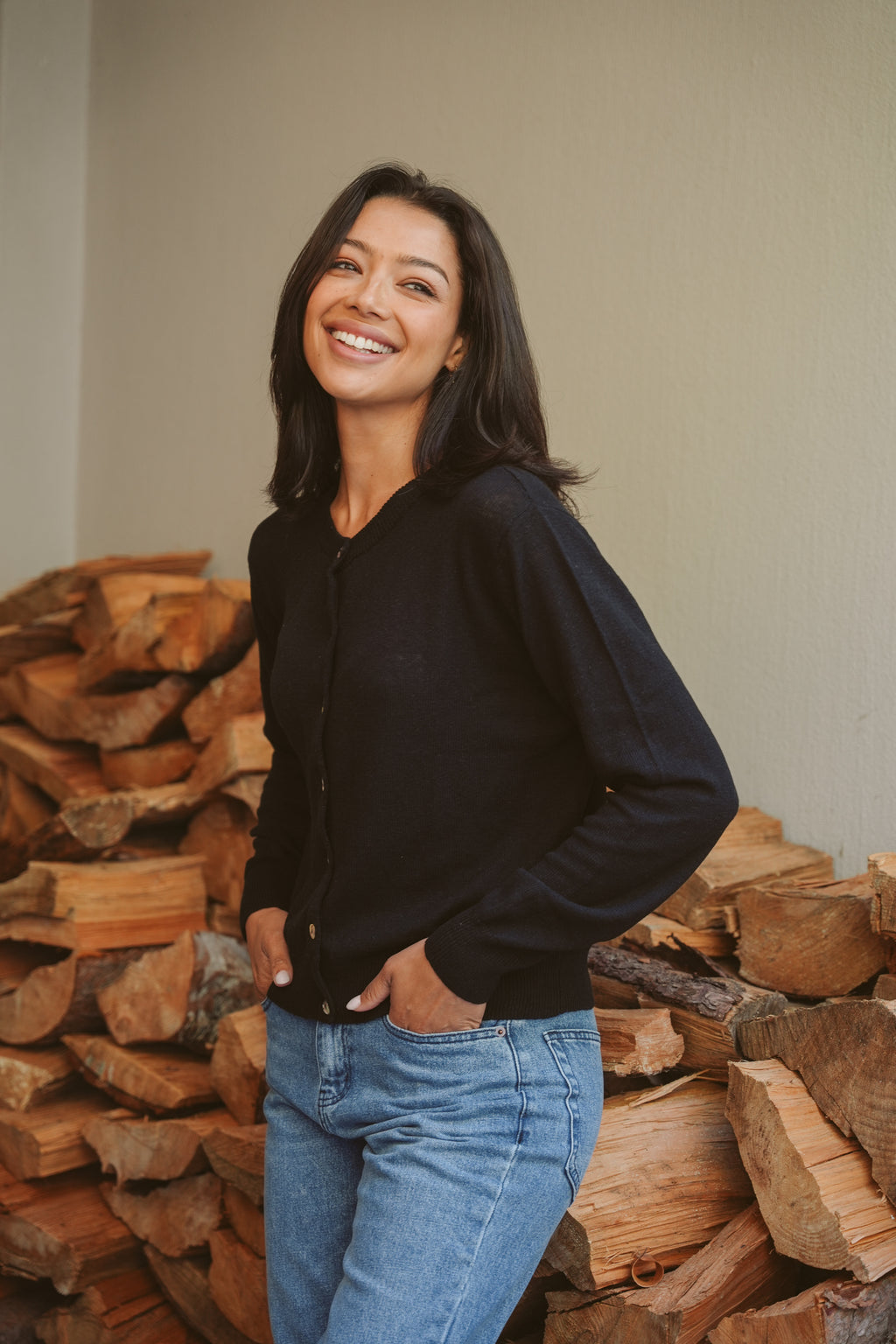 Drew Wool Blend Classic Cardigan