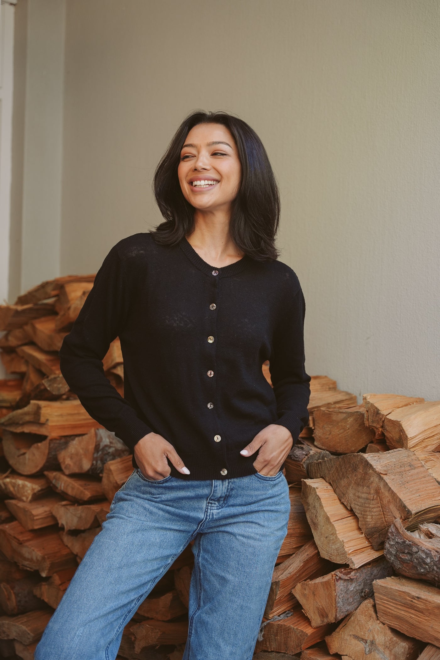 Drew Wool Blend Classic Cardigan