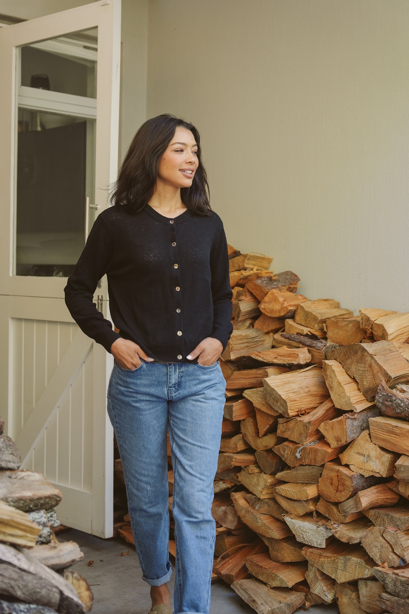 Drew Wool Blend Classic Cardigan