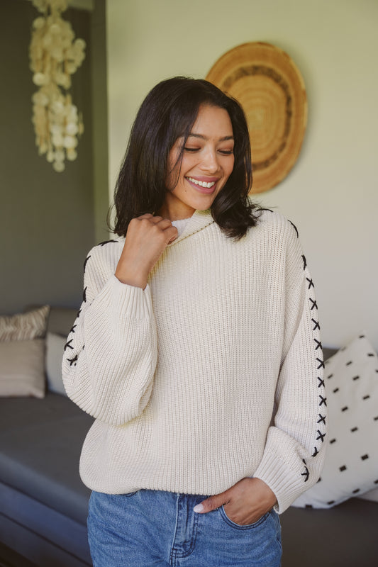 Paige Cotton Funnel-Neck Knit