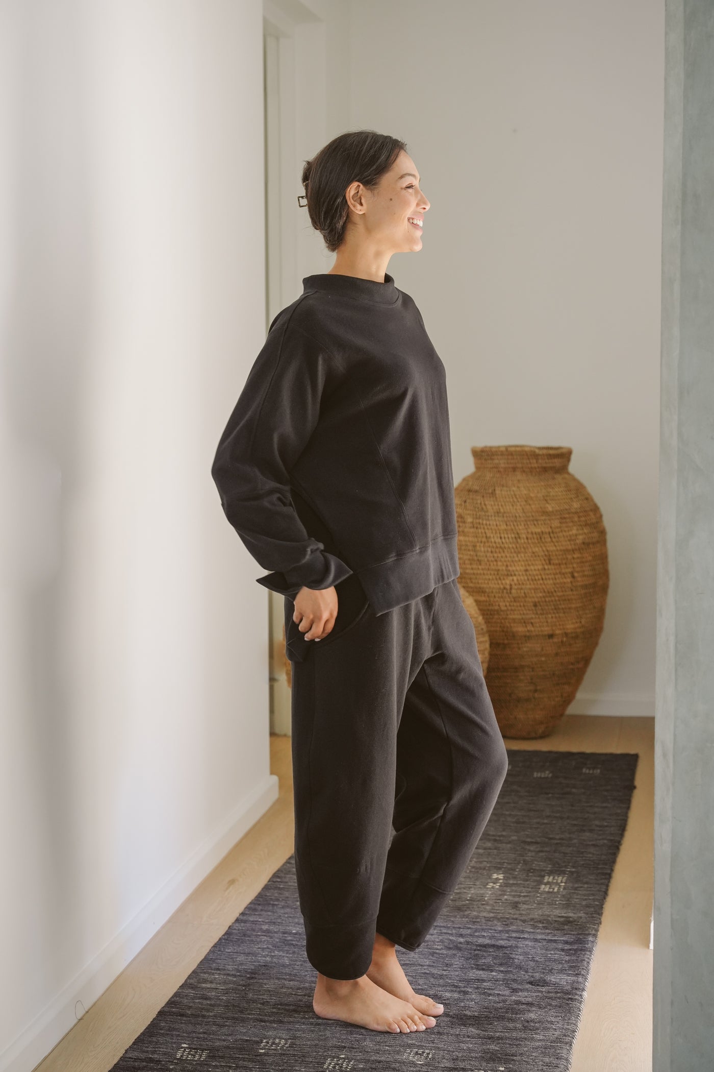 Tate Fleece Mock-Neck Top