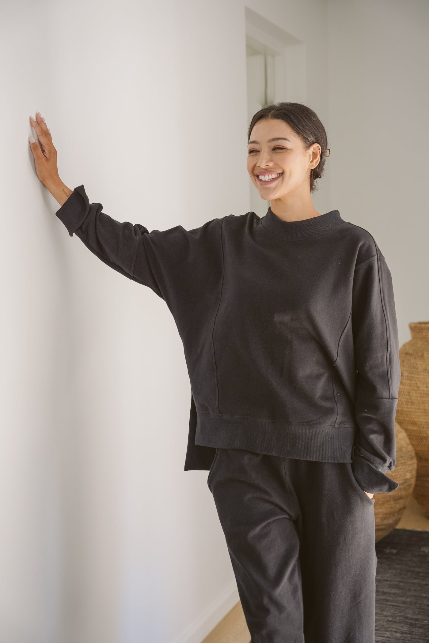 Tate Fleece Mock-Neck Top