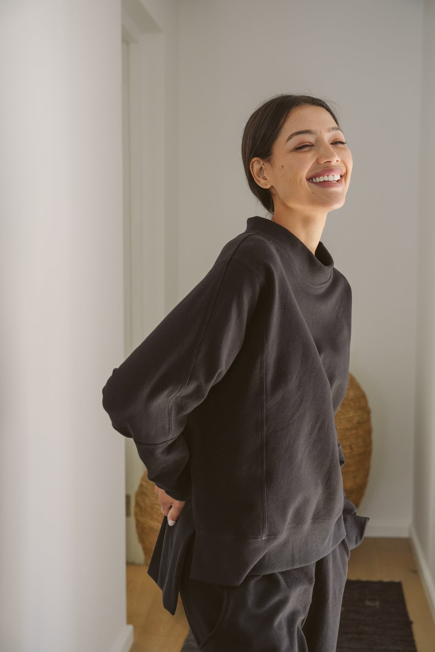 Tate Fleece Mock-Neck Top