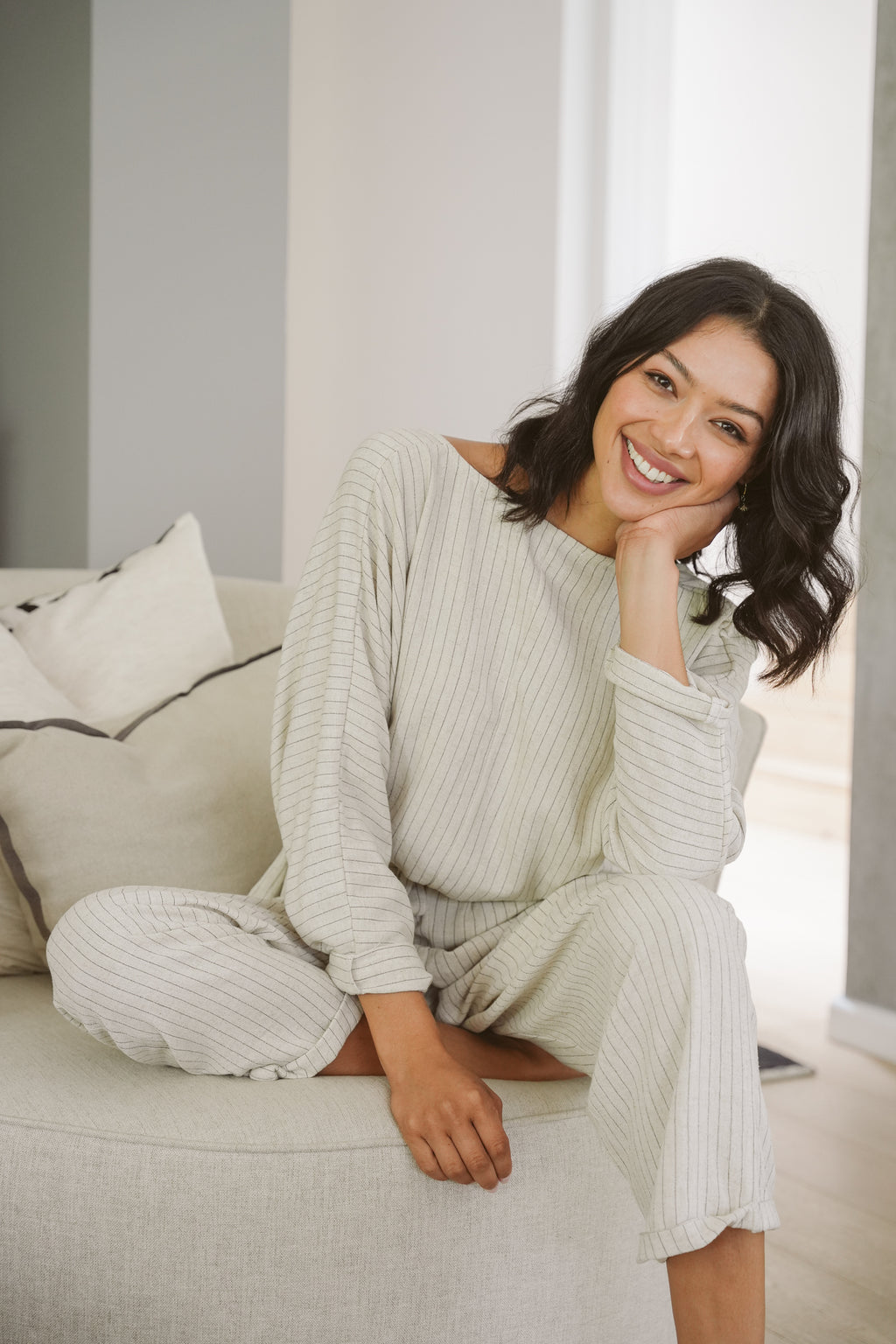 Juno Linen Long-Sleeve Jumpsuit