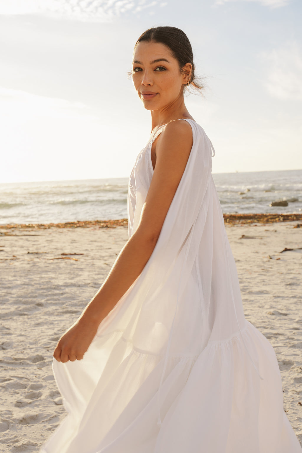 Rowan Cotton Gathered Halterneck Dress