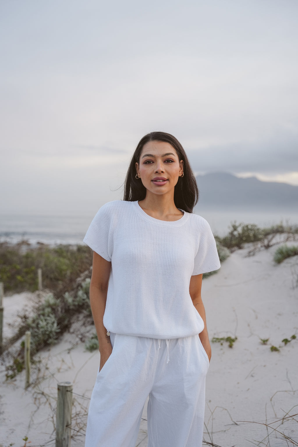 Olivia Cotton Cap-Sleeve Knit