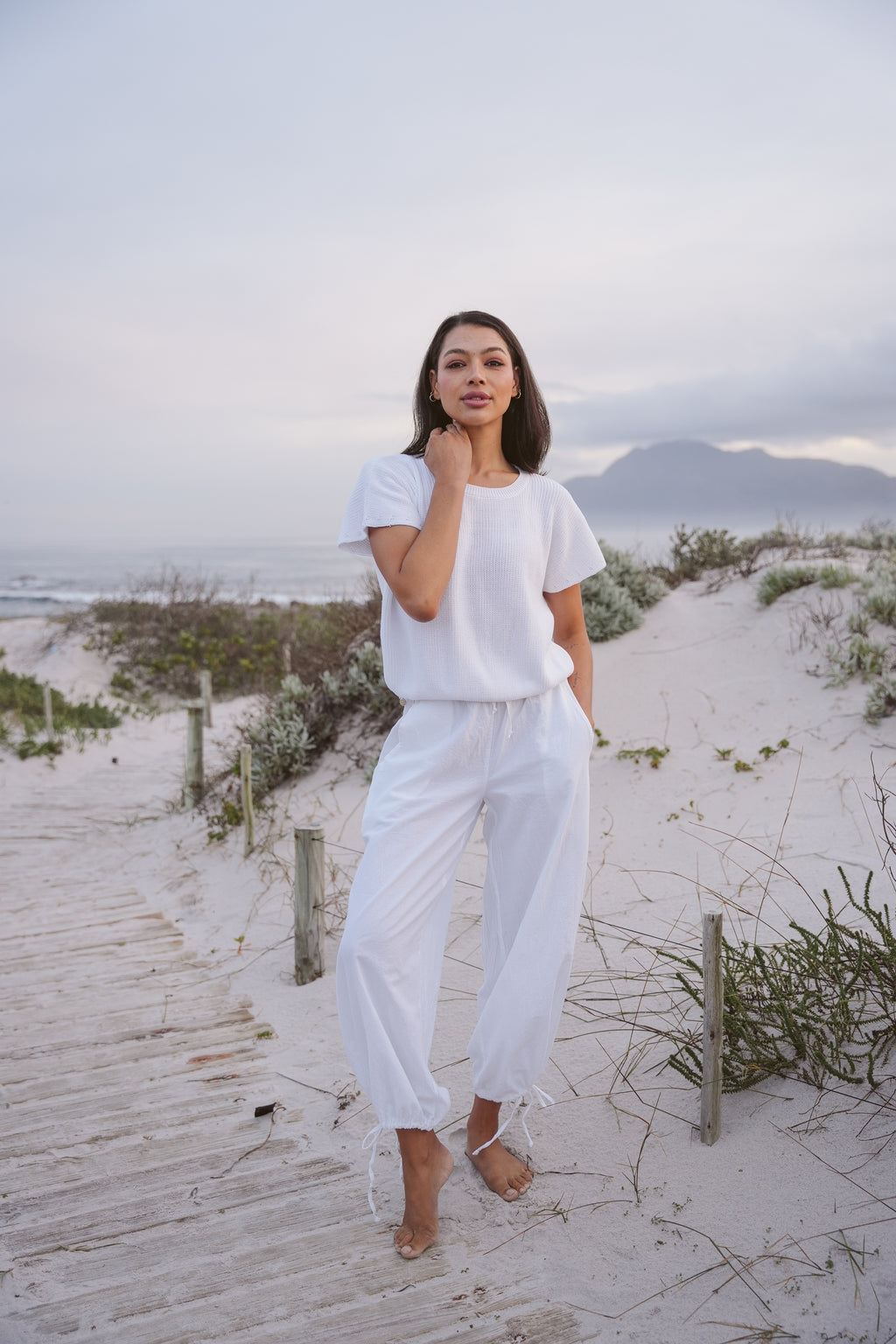 Olivia Cotton Cap-Sleeve Knit