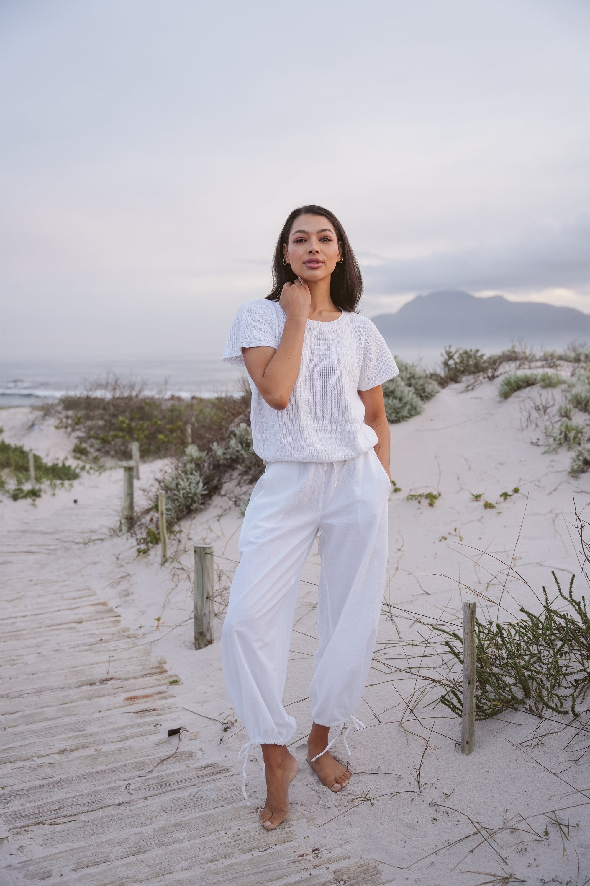 Olivia Cotton Cap-Sleeve Knit