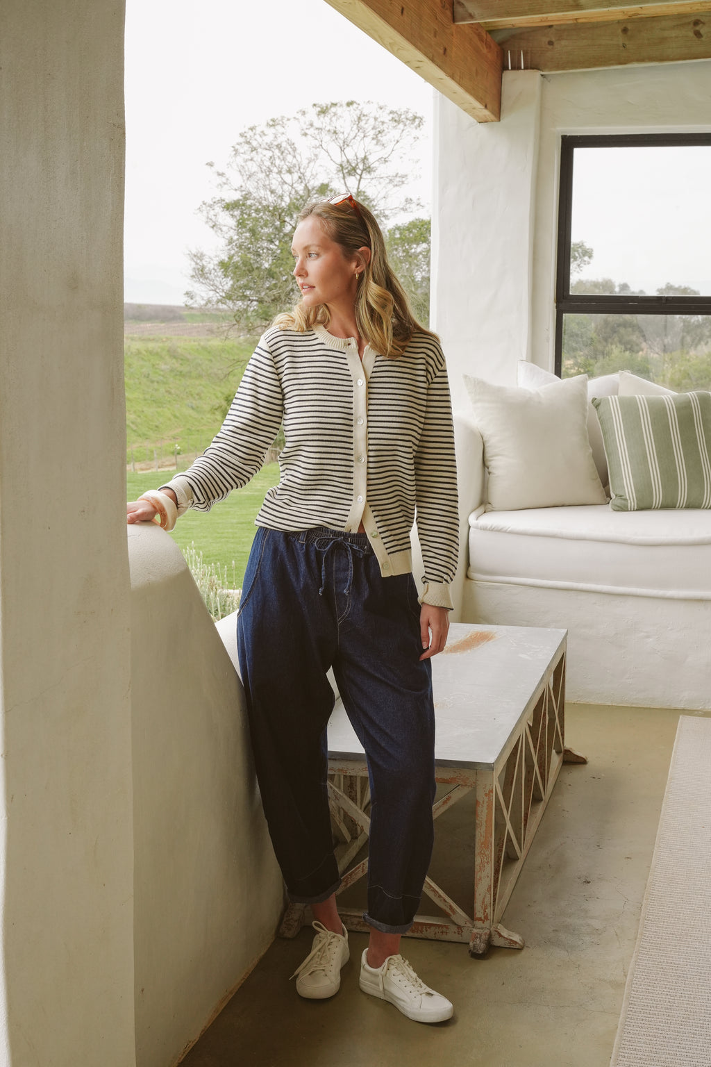 Gianna Cotton Cloud-Stitch Cardigan