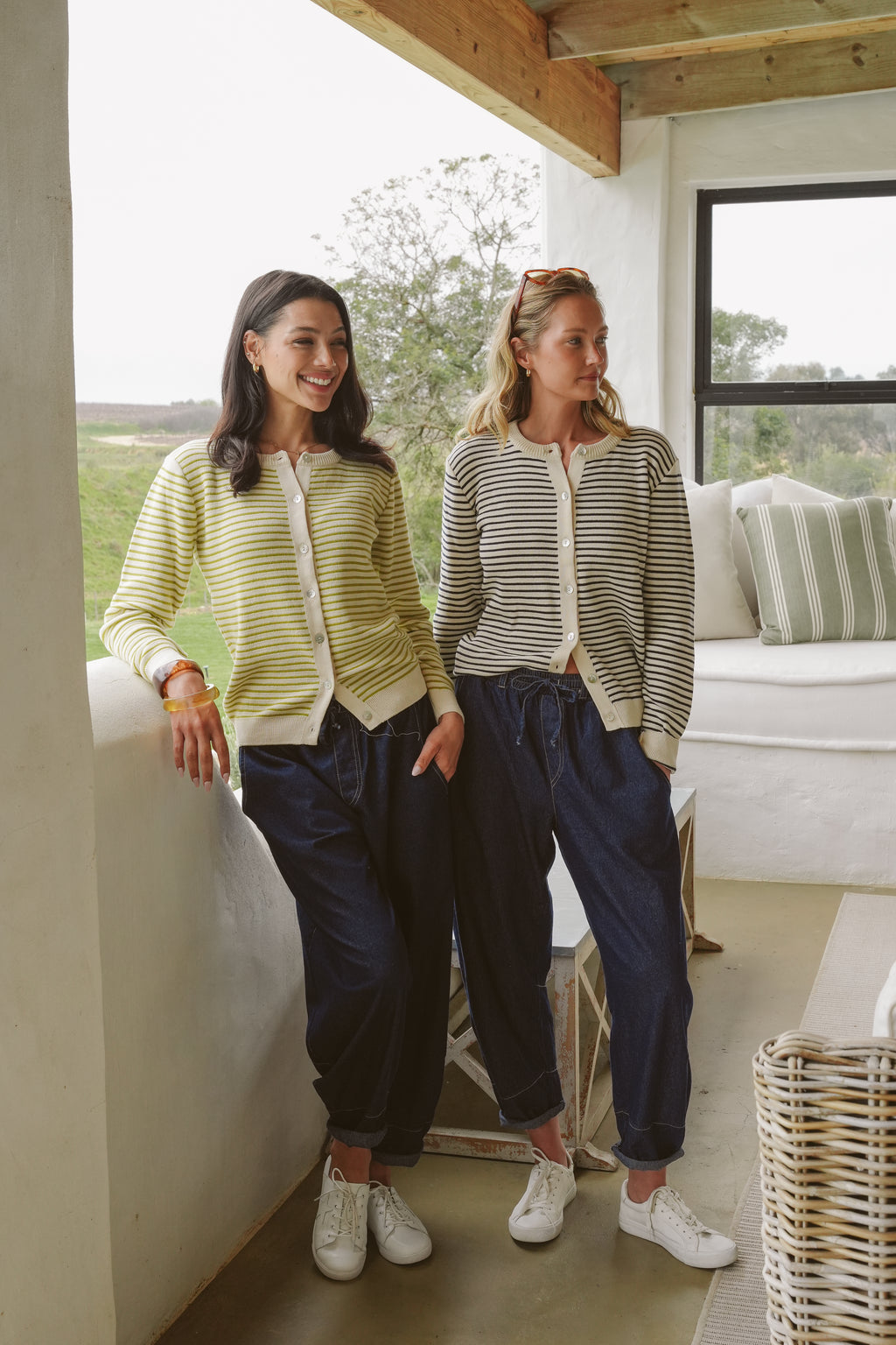 Gianna Cotton Cloud-Stitch Cardigan