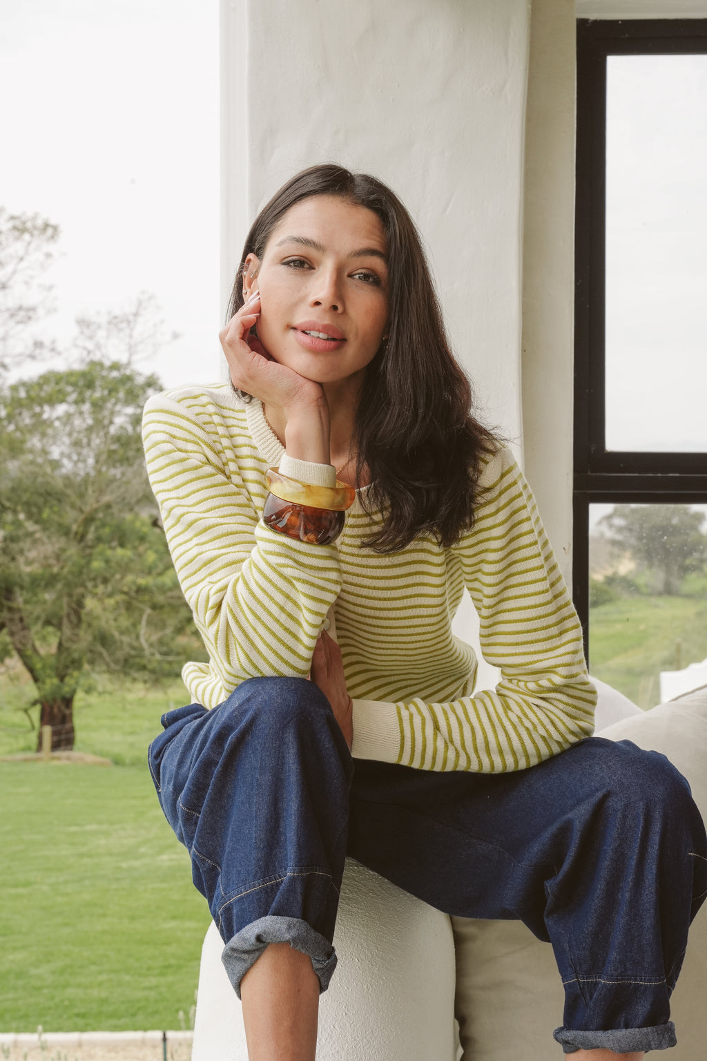 Gianna Cotton Cloud-Stitch Cardigan
