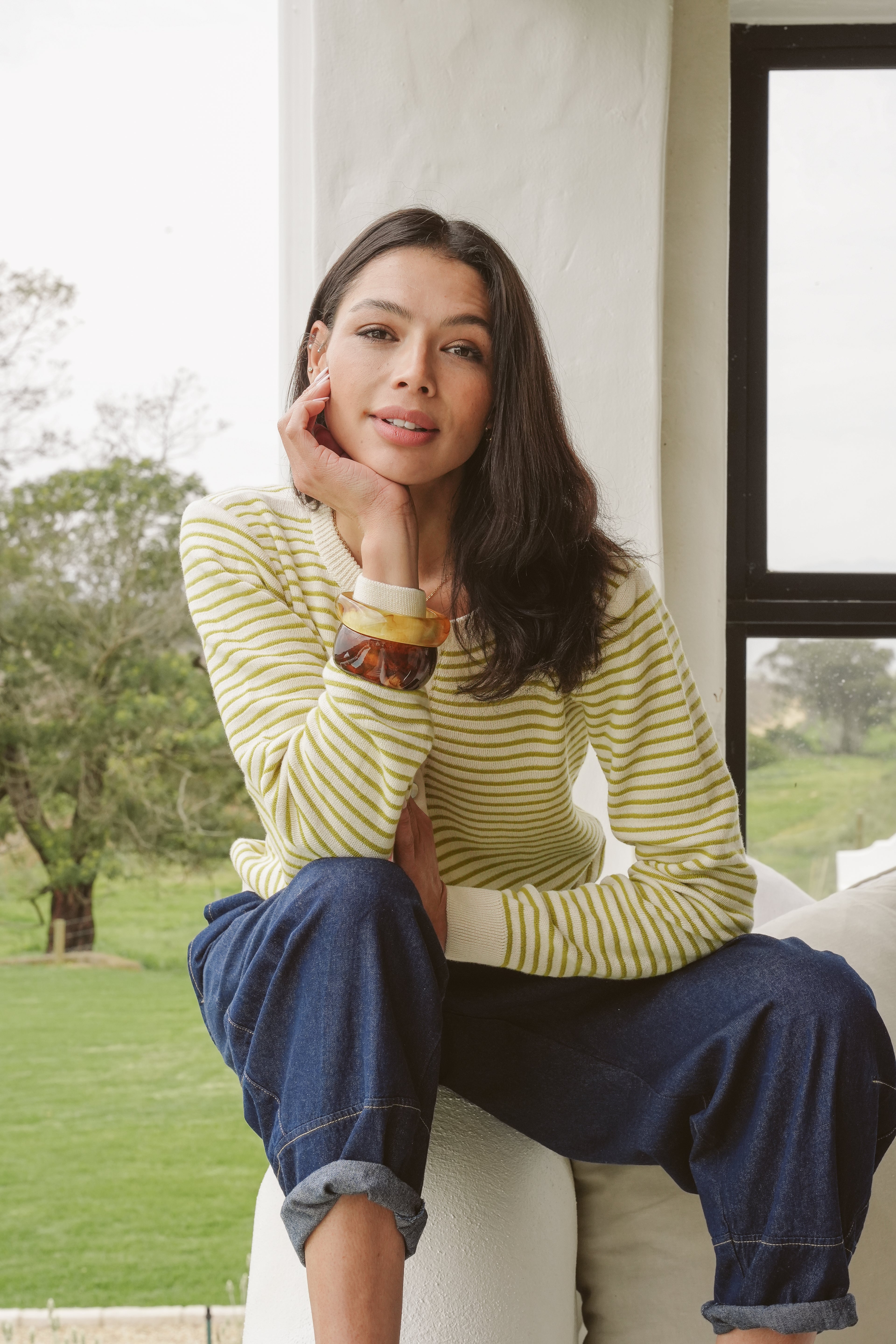 Gianna Cotton Cloud-Stitch Cardigan