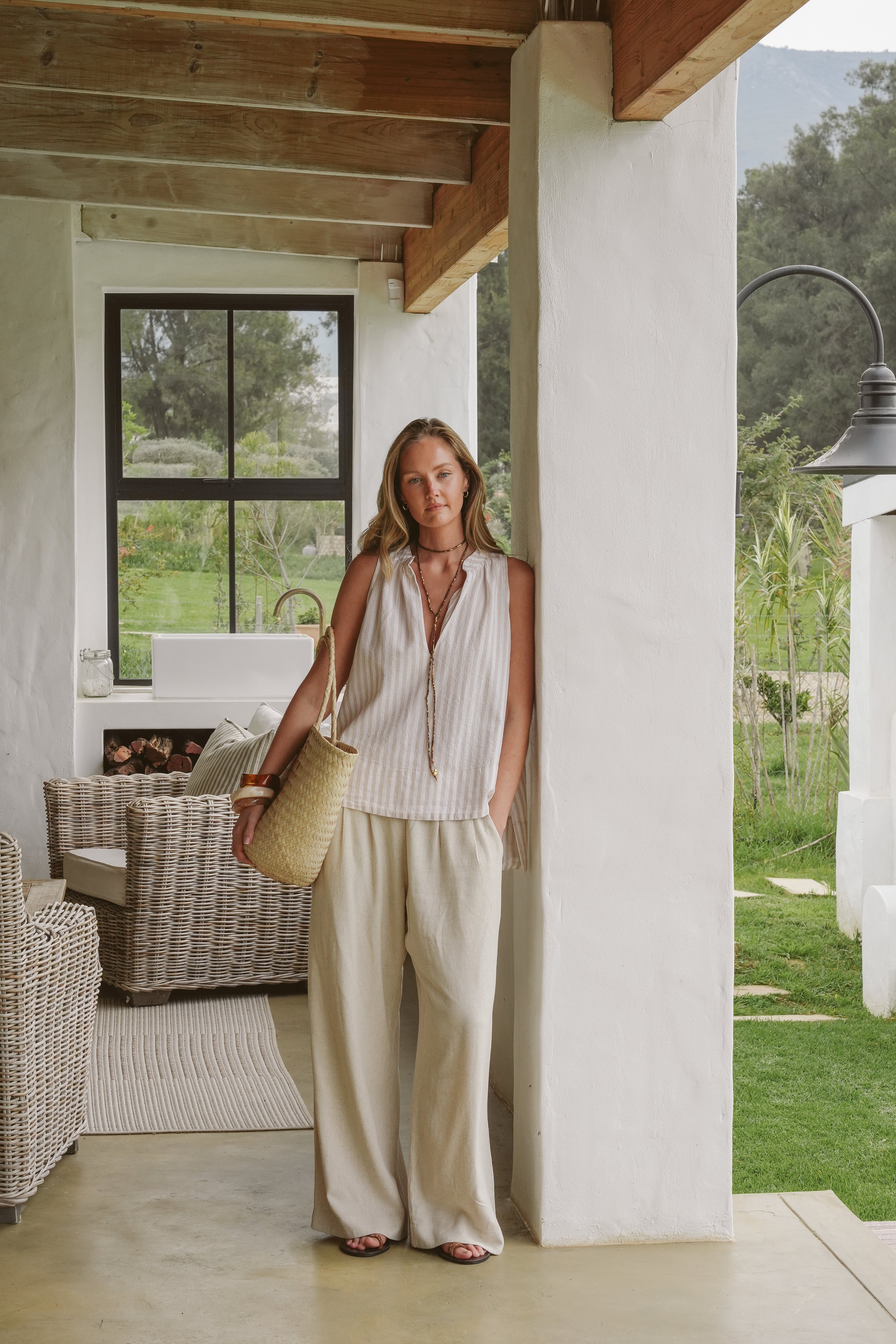 Charlene Linen Wide Leg Pants