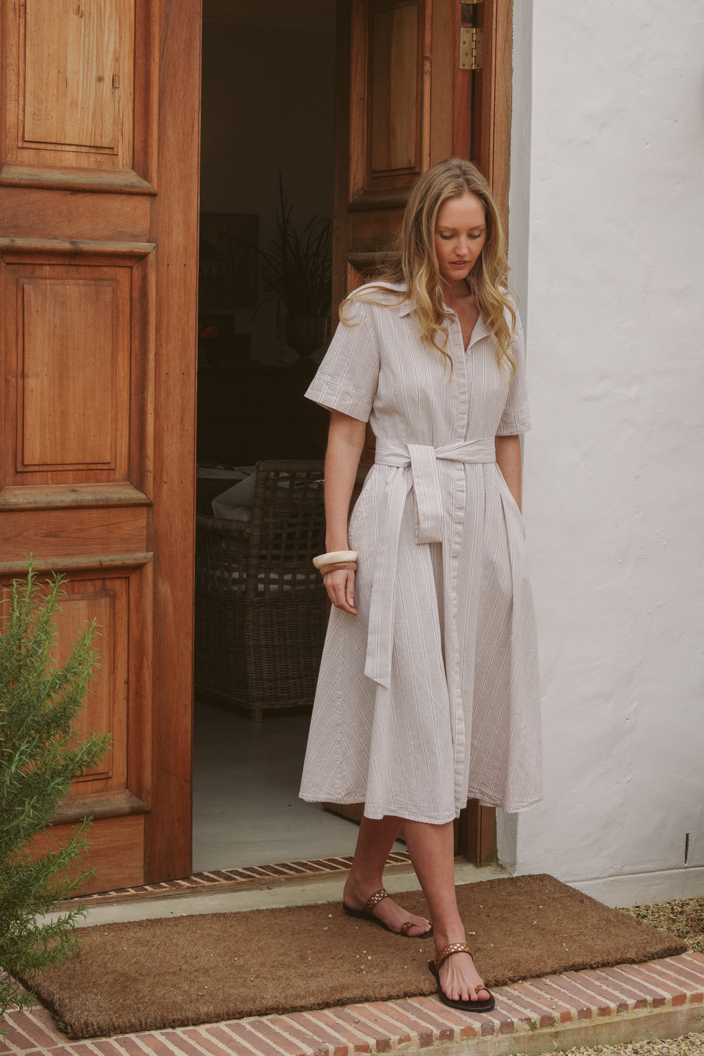 Piper Linen Blend Shirt Dress