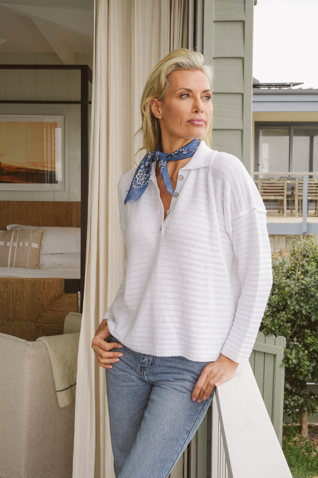 Mia Cotton Collared Knit