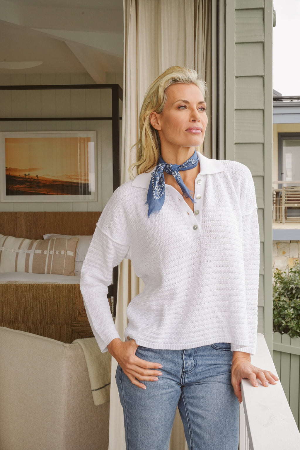 Mia Cotton Collared Knit