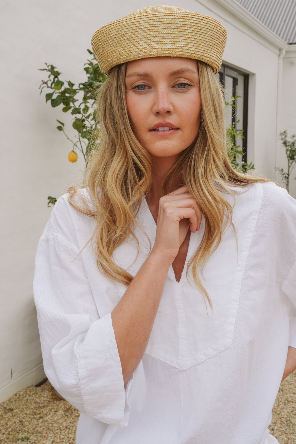 Azure Cotton Bib Shirt