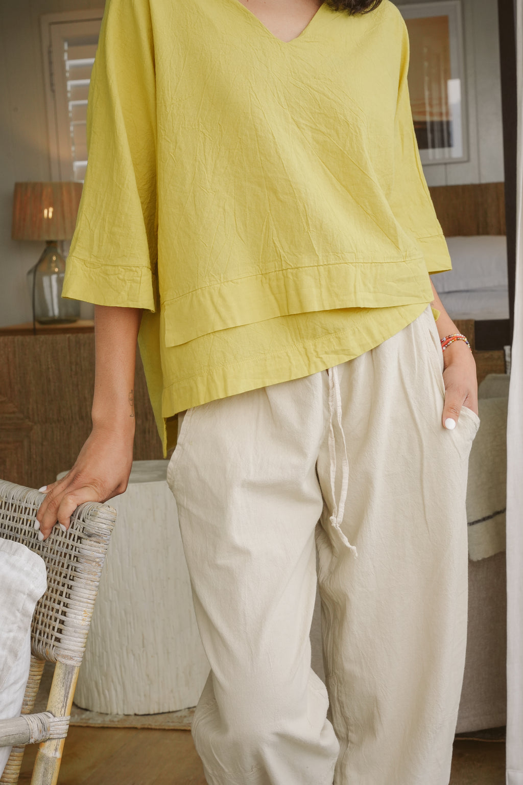 Bee Cotton Tiered Top