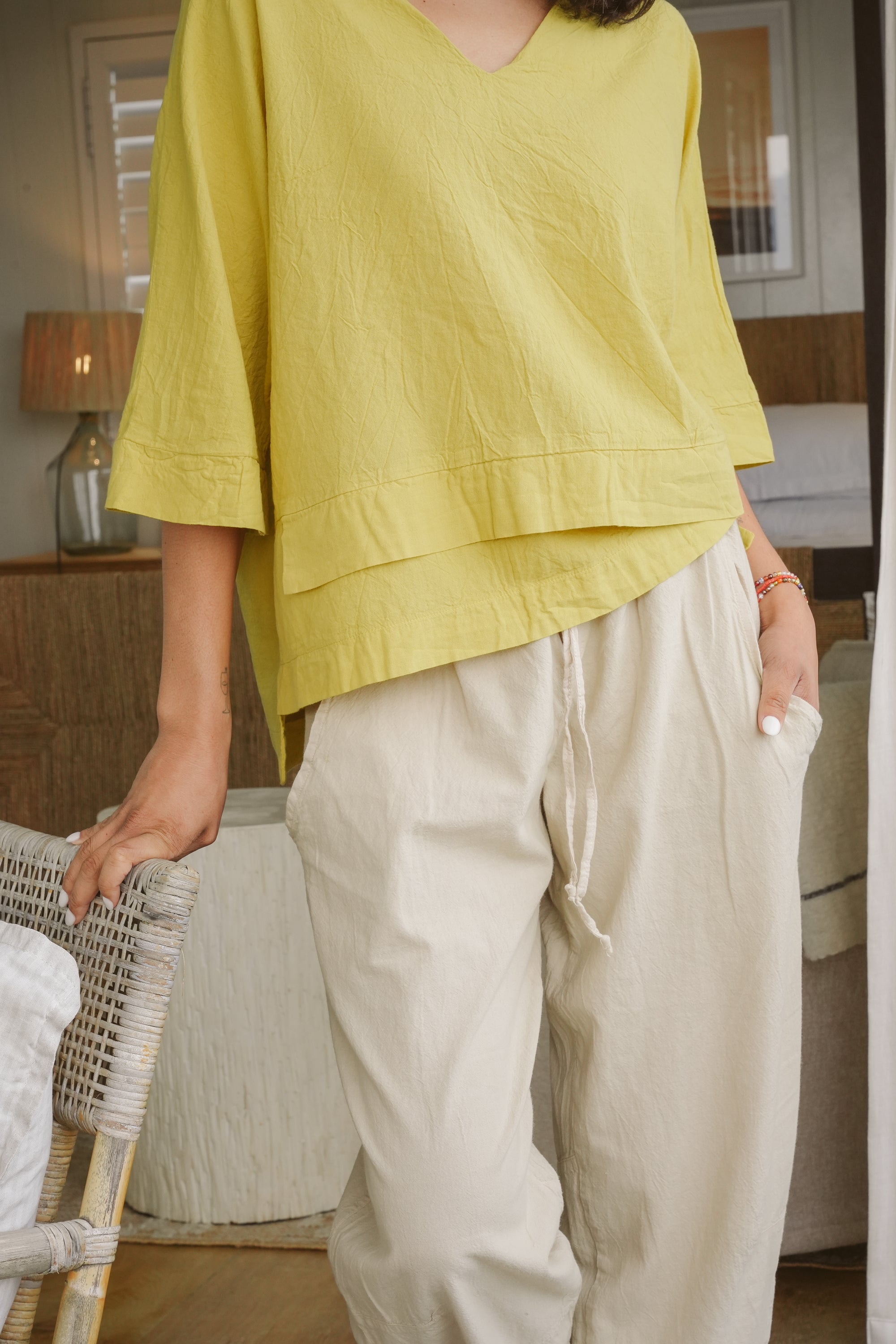 Bee Cotton Tiered Top